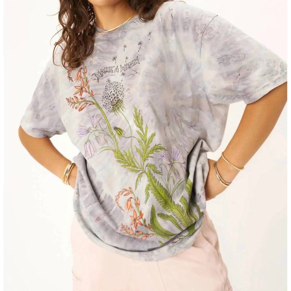 Project Social T Lavender Tie-Dye Floral Short Sleeve Tee